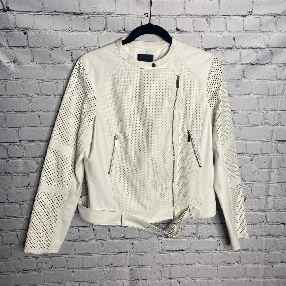 Trouvè Faux Leather Moto Jacket. L.